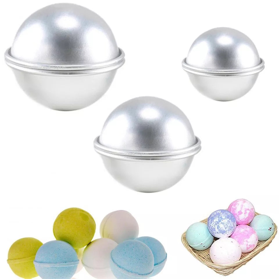Bath Bomb Mould Set - Stainless Steel  4.5cm, 5.5cm, and 6.5cm