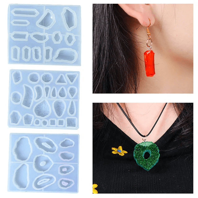 Irregular Geode Pendant Silicone Mould Set for Resin