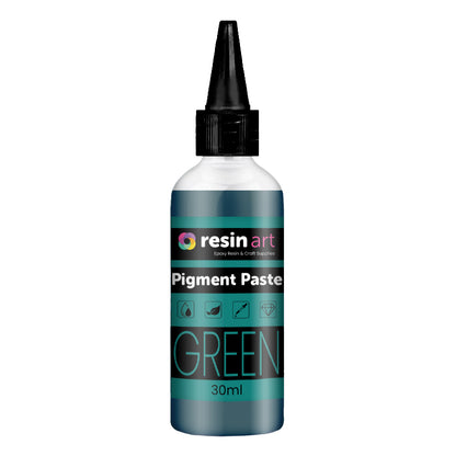 Green epoxy resin pigment paste in 30ml pot