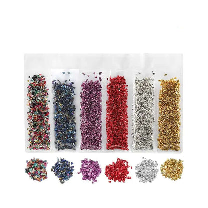 Crushed Glass Stone for Resin Nail Art - Pack of 6