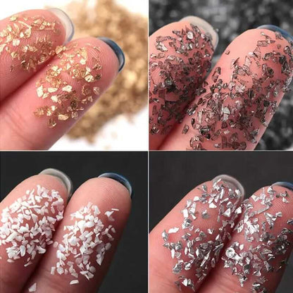 Crushed Glass Stone for Resin Nail Art - Pack of 6