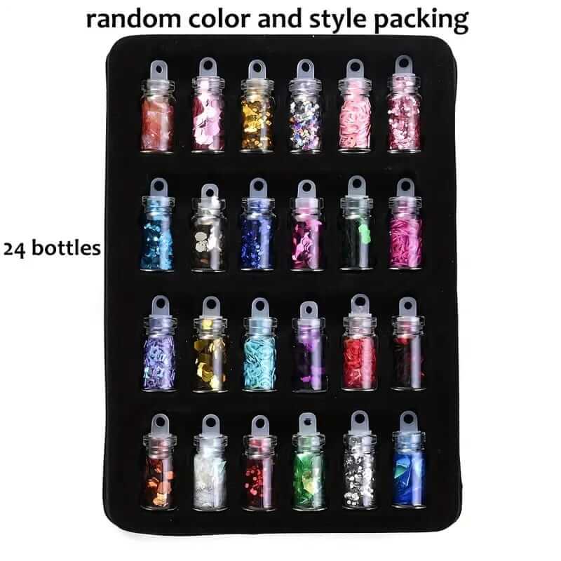 48/24/12 Mini Glitter Glass Bottles for Resin and DIY Crafts