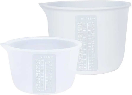 Silicone Measuring Cups Mixing Bowls for Epoxy Resin Casting, Fluid Art, 1000ml/36oz 600ml/20oz Set of 2