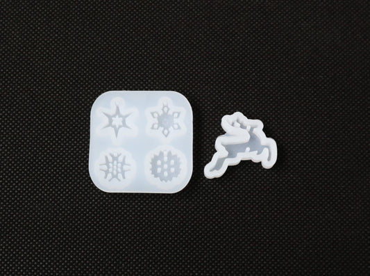 Mini Christmas Snowflake Fawn Earrings Pendant Silicone Mould