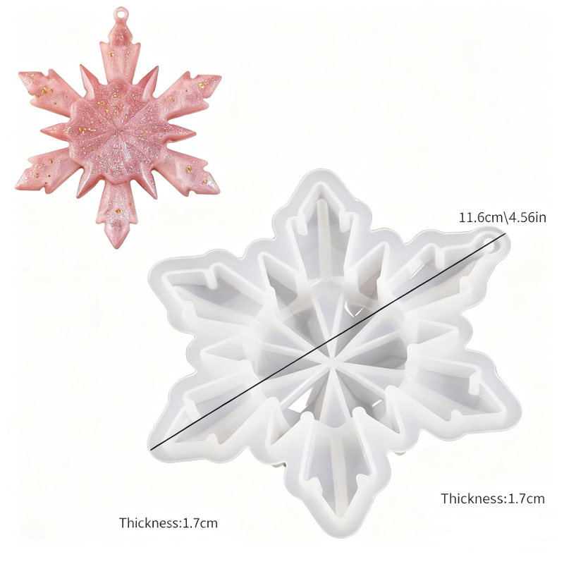 Snowflake silicone epoxy resin mold for diy craft. Christmas moulds.