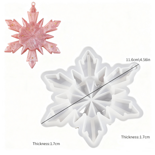 Snowflake silicone epoxy resin mold for diy craft. Christmas moulds.