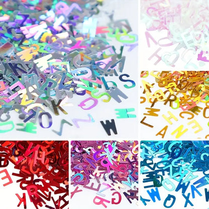 Mixed Letter Laser Sequins - Set of 6