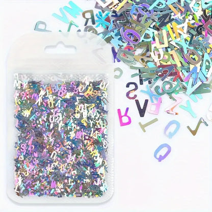 Mixed Letter Laser Sequins - Set of 6