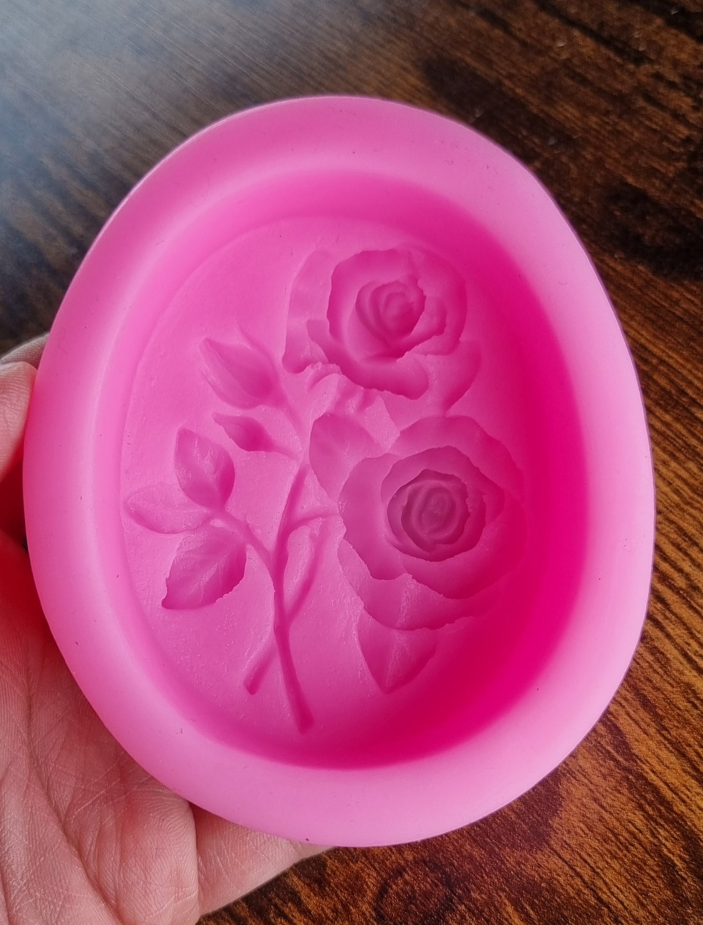 Premium Oval Rose Flower Silicone Soap Mould